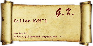 Giller Kál névjegykártya
